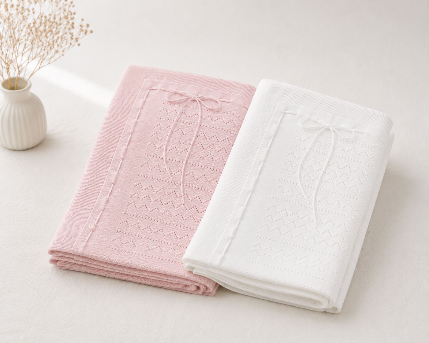 Tavolinchen Strick-Babydecke aus reiner Baumwolle – weiche Kuscheldecke für Neugeborene