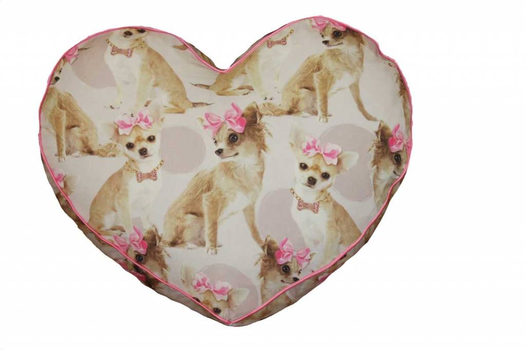 Heart motif cushion with filling