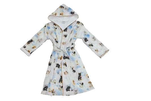 Double-face bathrobe »Little Puppy Friends«
