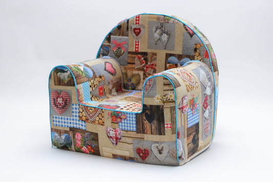 Alpine magic: Comfortable children's armchair in Bavarian style for reading, playing and relaxing