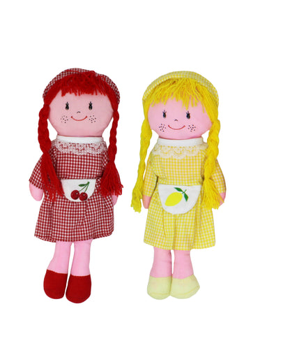 Tavolinchen Stoffpuppen mit langen Zöpfen | farbenfrohes 2er Set