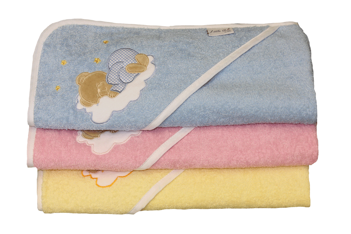 Tavolinchen terry cloth hooded bath towel »Bear on the Cloud« 