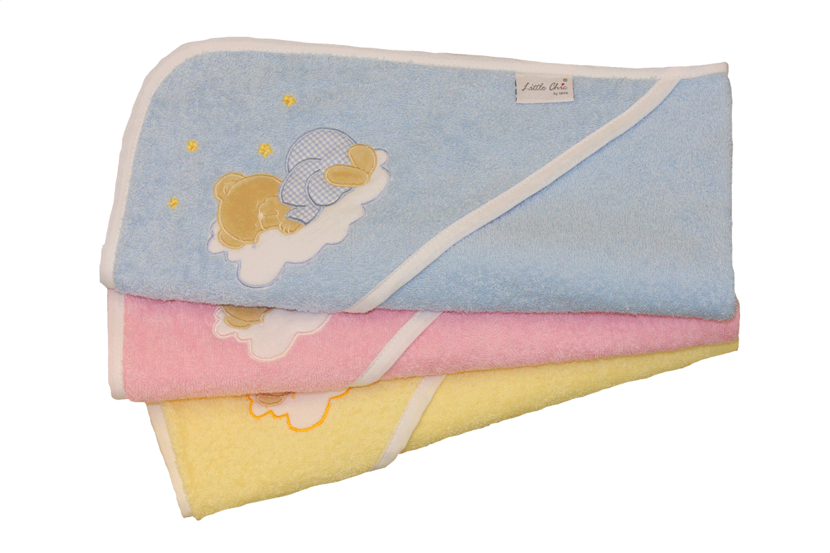 Tavolinchen terry cloth hooded bath towel »Bear on the Cloud« 