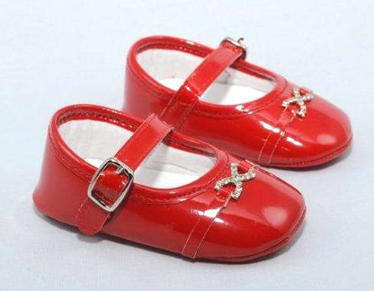 Baby shoes in patent leather look with decorative bow – festive &amp; comfortable