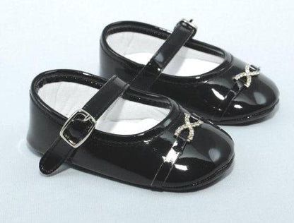 Baby shoes in patent leather look with decorative bow – festive &amp; comfortable