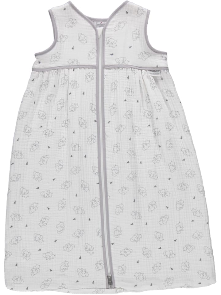 Tavolinchen flannel sleeping bag "Little Elephants" - muslin &amp; sanforized cotton flannel ♥ ideal for summer