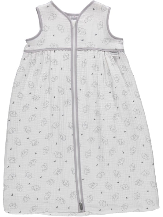 Tavolinchen flannel sleeping bag "Little Elephants" - muslin &amp; sanforized cotton flannel ♥ ideal for summer
