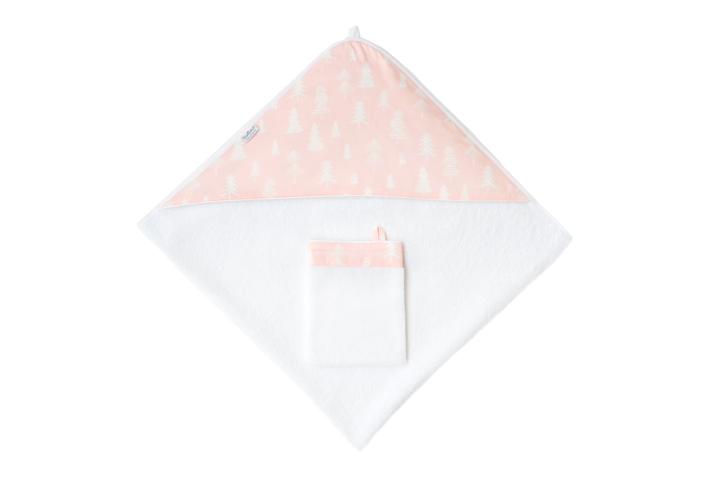 Velour hooded bath towel »Christmas Trees" with wash mitt