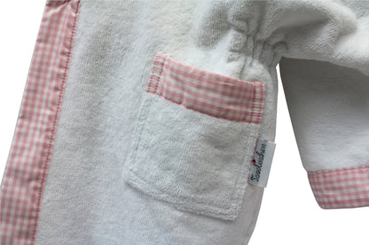Baby bathrobe "Riegel" made of soft velour – cuddly soft and stylish for your baby.