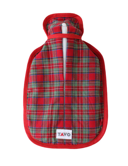 Hot water bottle – "Christmas Check" Hot water bottle in festive check