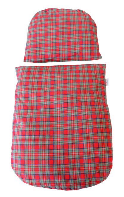 Moses basket with mattress – "Christmas Check" with a festive check pattern and a cozy, supportive mattress for the Christmas season