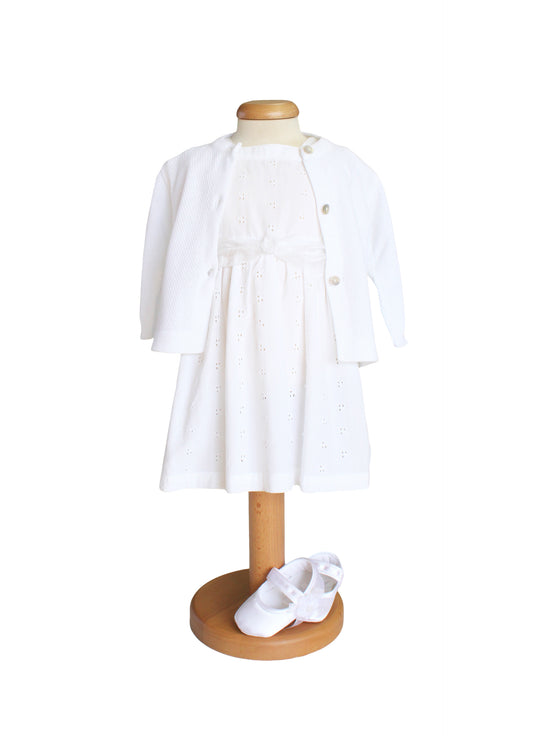 2-teiliges Baby-Set: Tavolinchen Kleid & Frilo Strickjacke