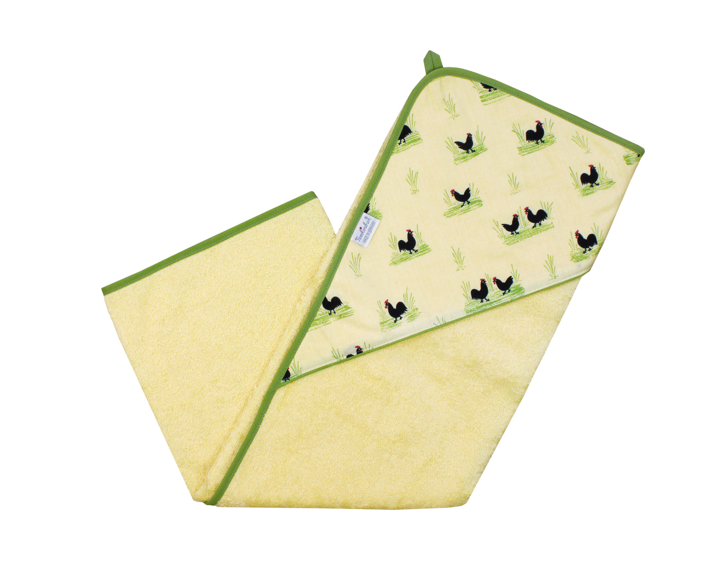 Tavolinchen 2-teiliges Geschenkset „Hahn & Henne“ – Baby Badetuch & Lätzchen