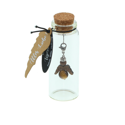 A guardian angel and companion made of walnut with sparkling crystal