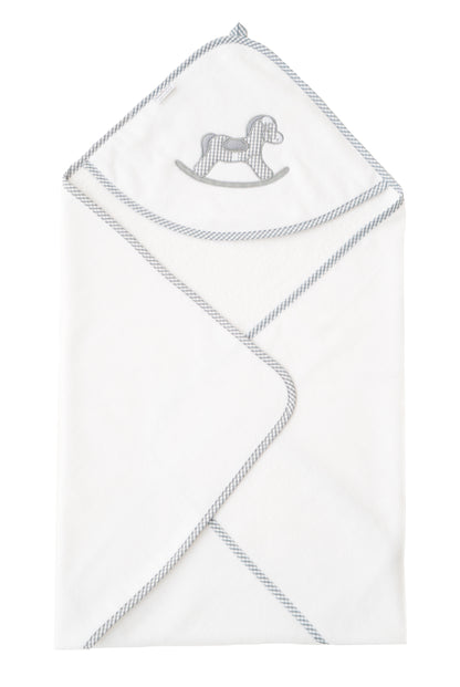 Hooded bath towel »Rocking Horse« | The perfect baby bath towel for cuddly moments after bathing