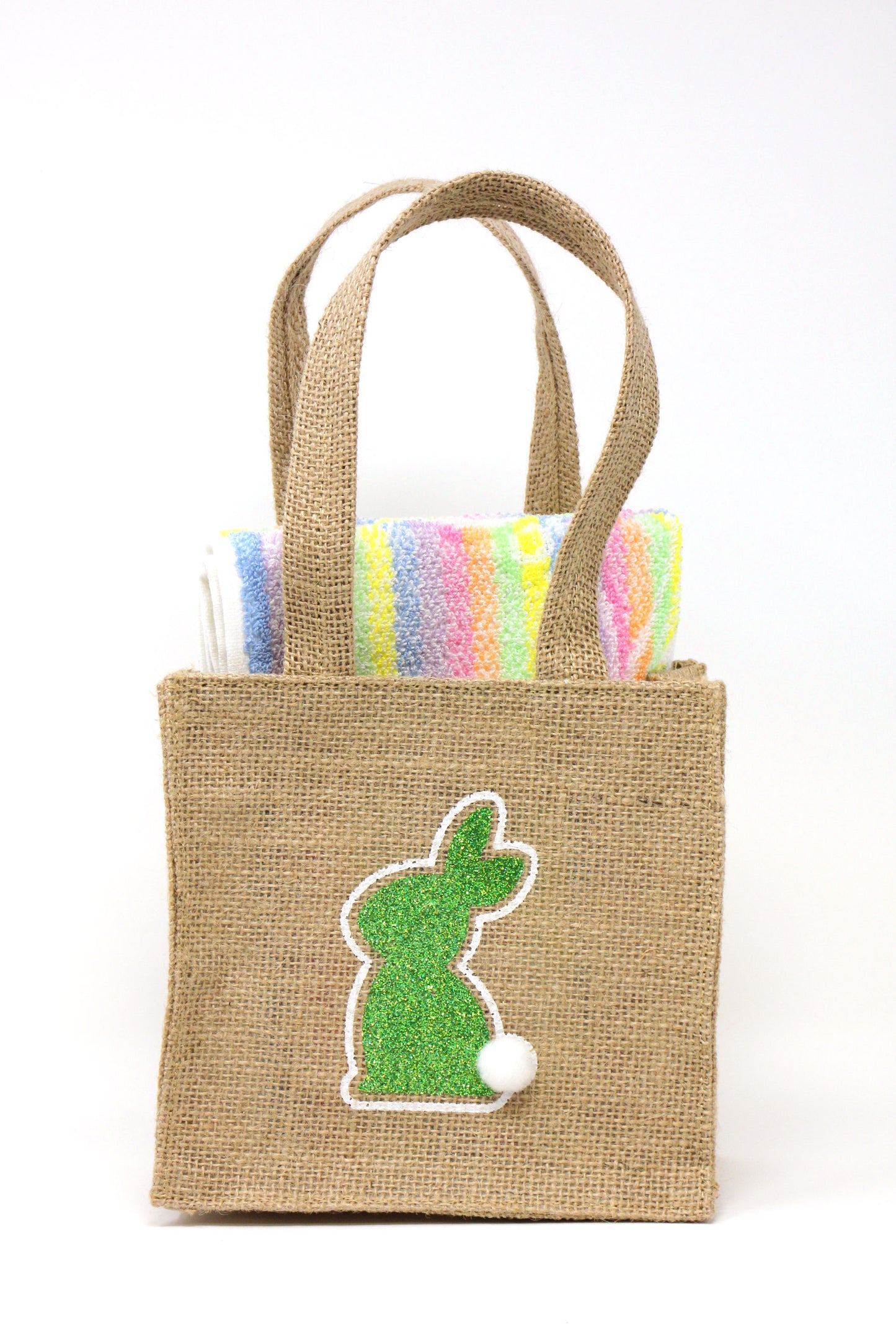 Gift bag with 2 Tavolinchen Jacquard bibs "Mr. Rainbow"
