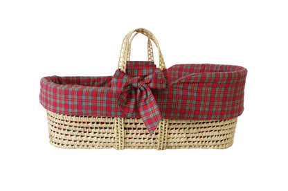 Moses basket with mattress – "Christmas Check" with a festive check pattern and a cozy, supportive mattress for the Christmas season