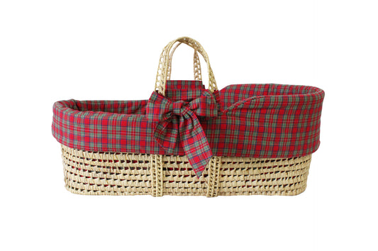 Moses basket with mattress – "Christmas Check" with a festive check pattern and a cozy, supportive mattress for the Christmas season