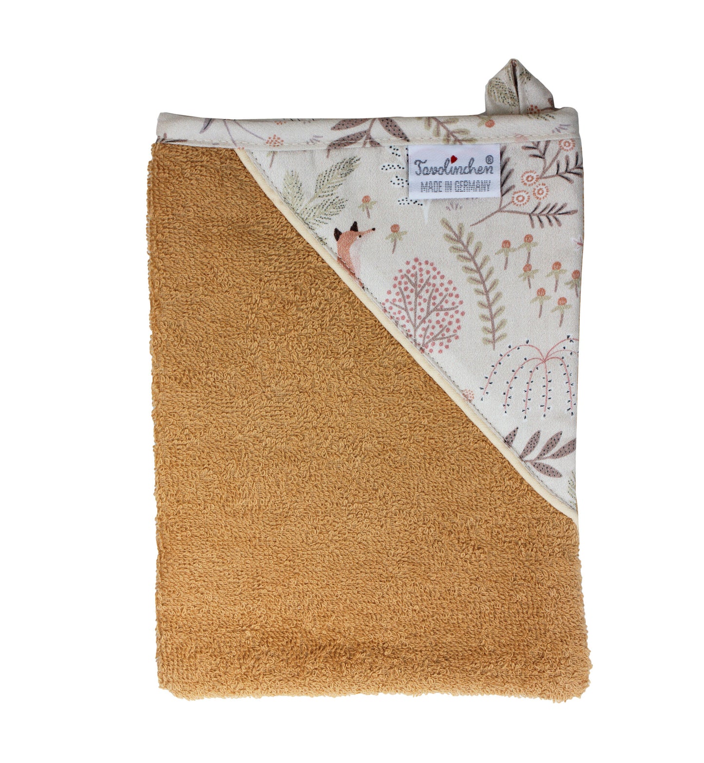 Wash mitt "Fox" – Soft terry cloth mitt with a cute fox design, Made in Germany