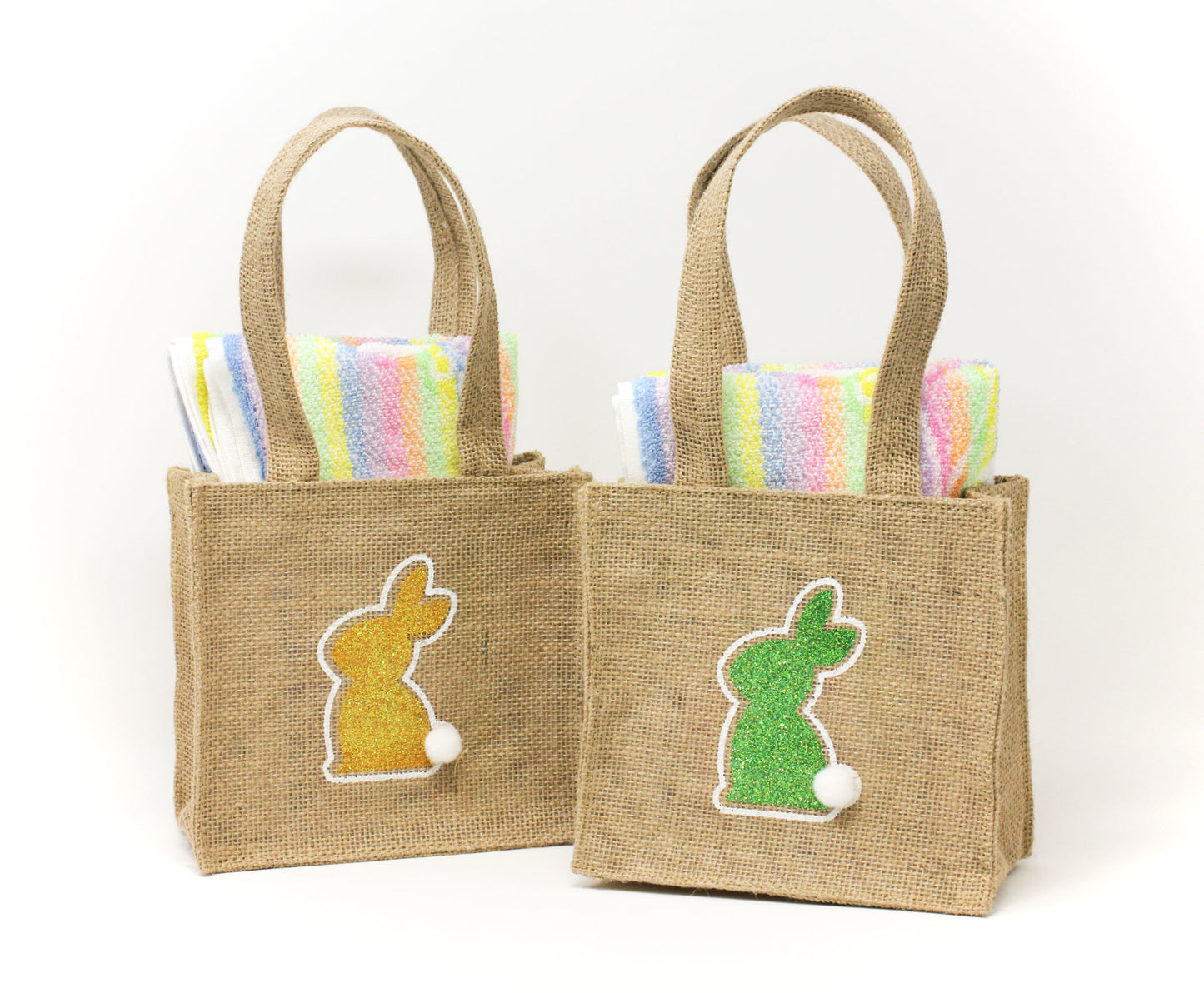 Gift bag with 2 Tavolinchen Jacquard bibs "Mr. Rainbow"